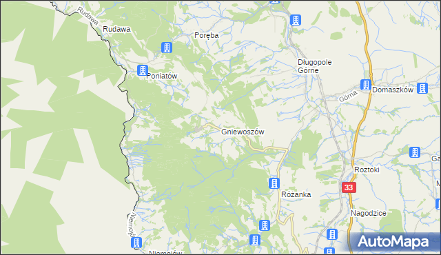 mapa Gniewoszów gmina Międzylesie, Gniewoszów gmina Międzylesie na mapie Targeo