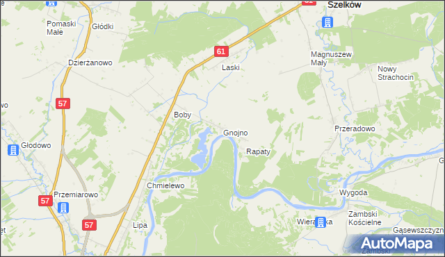 mapa Gnojno gmina Pułtusk, Gnojno gmina Pułtusk na mapie Targeo