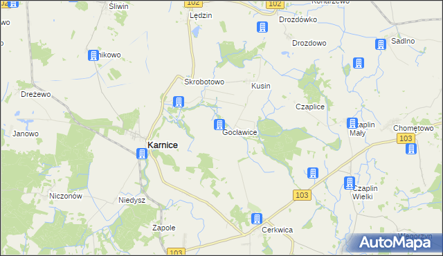 mapa Gocławice, Gocławice na mapie Targeo
