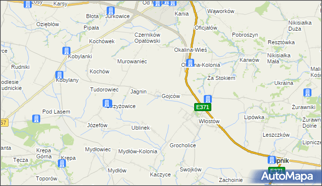 mapa Gojców, Gojców na mapie Targeo