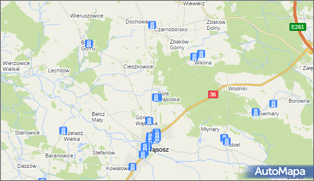 mapa Gola Wąsoska, Gola Wąsoska na mapie Targeo