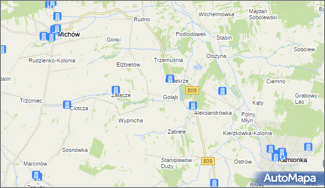 mapa Gołąb gmina Michów, Gołąb gmina Michów na mapie Targeo