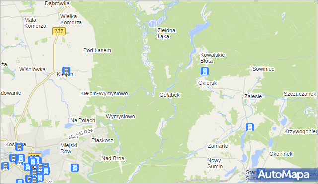 mapa Gołąbek gmina Cekcyn, Gołąbek gmina Cekcyn na mapie Targeo