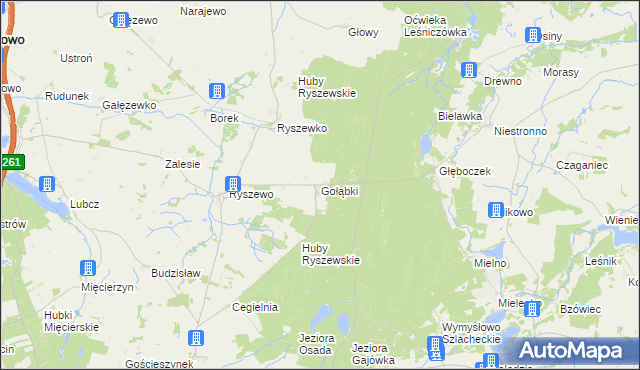 mapa Gołąbki gmina Rogowo, Gołąbki gmina Rogowo na mapie Targeo