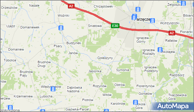 mapa Gołaszyny, Gołaszyny na mapie Targeo