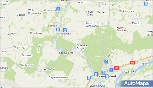 mapa Goławice Drugie, Goławice Drugie na mapie Targeo