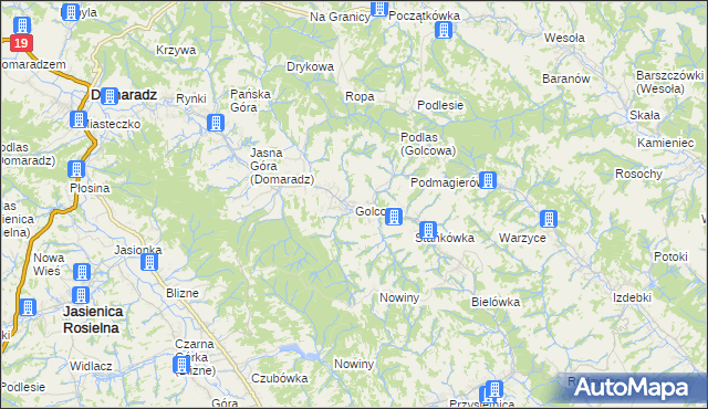 mapa Golcowa, Golcowa na mapie Targeo