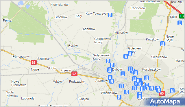 mapa Gołębiewek Stary, Gołębiewek Stary na mapie Targeo