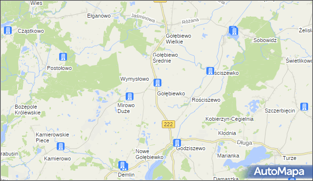 mapa Gołębiewko gmina Trąbki Wielkie, Gołębiewko gmina Trąbki Wielkie na mapie Targeo