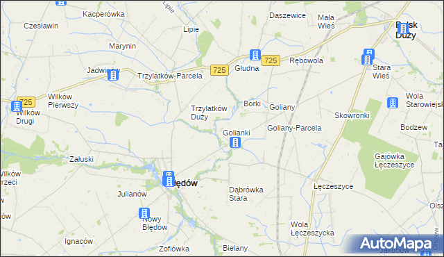mapa Golianki, Golianki na mapie Targeo