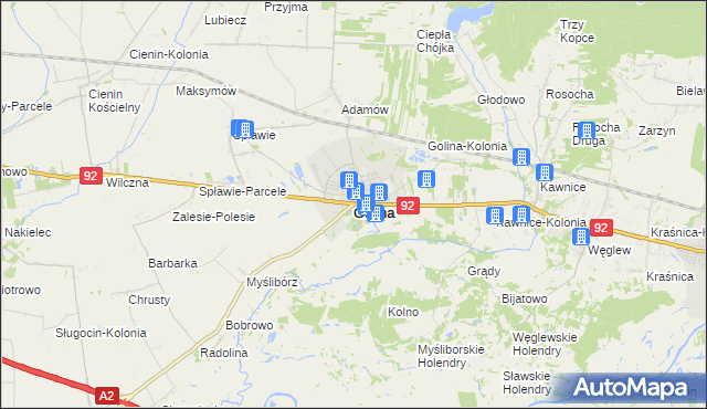 mapa Golina powiat koniński, Golina powiat koniński na mapie Targeo