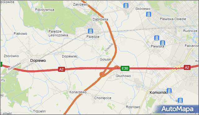 mapa Gołuski, Gołuski na mapie Targeo