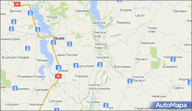 mapa Goplana, Goplana na mapie Targeo