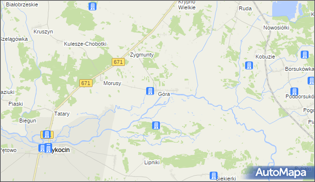 mapa Góra gmina Krypno, Góra gmina Krypno na mapie Targeo