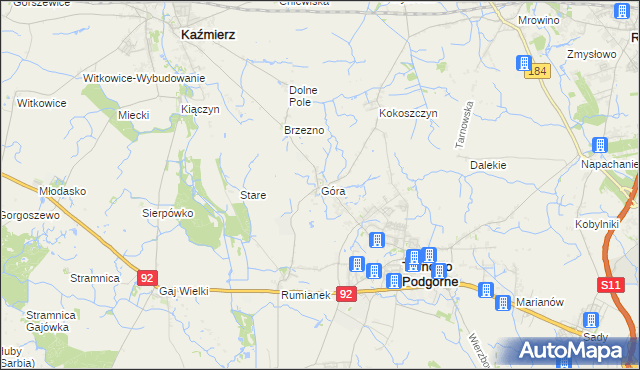 mapa Góra gmina Tarnowo Podgórne, Góra gmina Tarnowo Podgórne na mapie Targeo