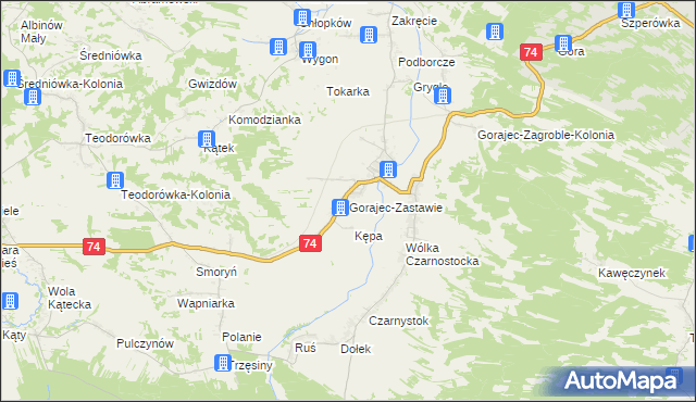 mapa Gorajec-Zastawie, Gorajec-Zastawie na mapie Targeo