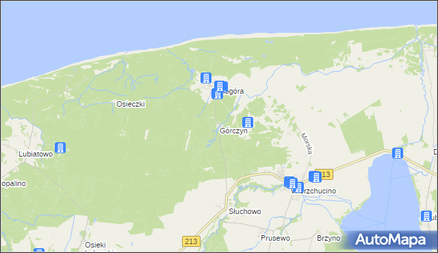 mapa Górczyn gmina Krokowa, Górczyn gmina Krokowa na mapie Targeo