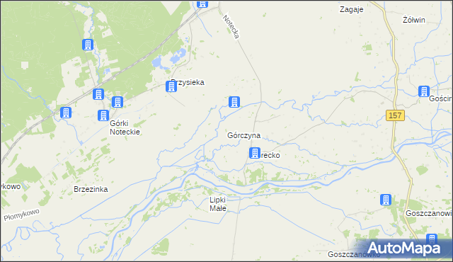 mapa Górczyna gmina Zwierzyn, Górczyna gmina Zwierzyn na mapie Targeo