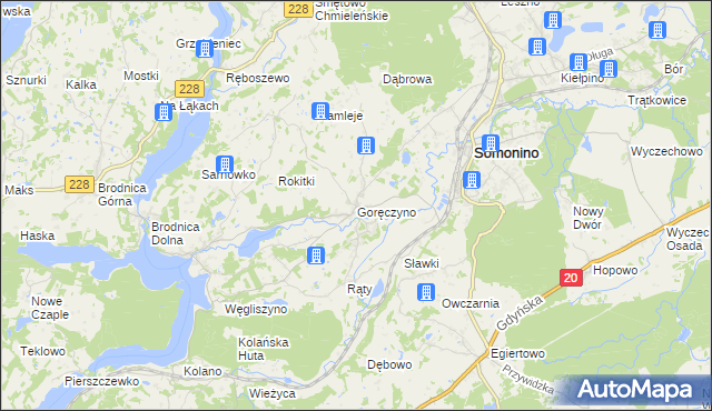 mapa Goręczyno, Goręczyno na mapie Targeo