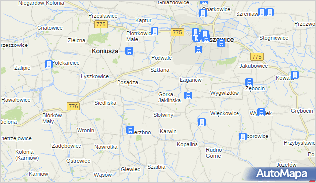 mapa Górka Jaklińska, Górka Jaklińska na mapie Targeo