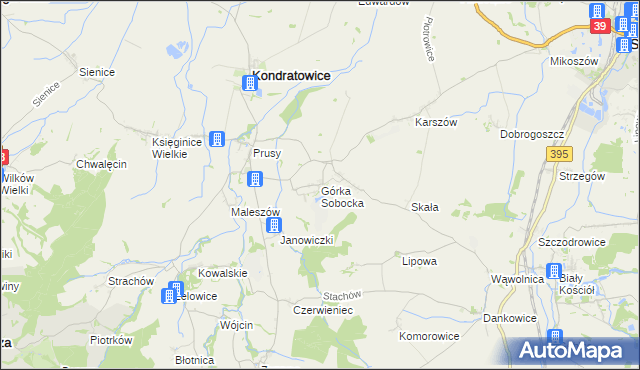 mapa Górka Sobocka, Górka Sobocka na mapie Targeo