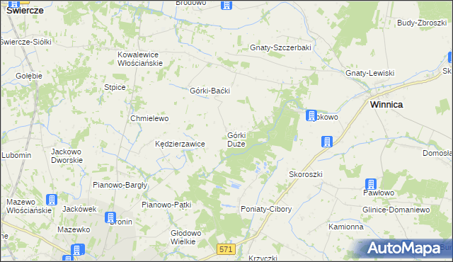 mapa Górki Duże gmina Winnica, Górki Duże gmina Winnica na mapie Targeo