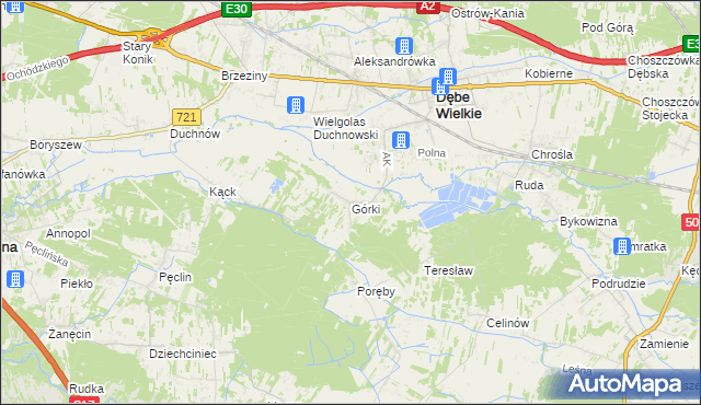 mapa Górki gmina Dębe Wielkie, Górki gmina Dębe Wielkie na mapie Targeo