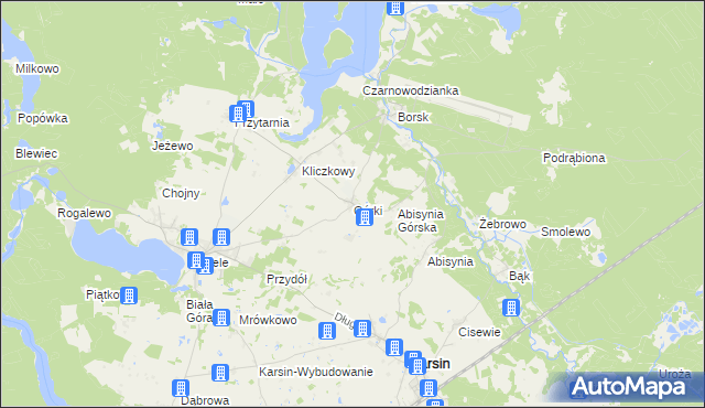 mapa Górki gmina Karsin, Górki gmina Karsin na mapie Targeo