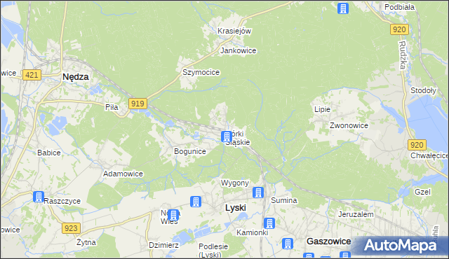 mapa Górki Śląskie, Górki Śląskie na mapie Targeo