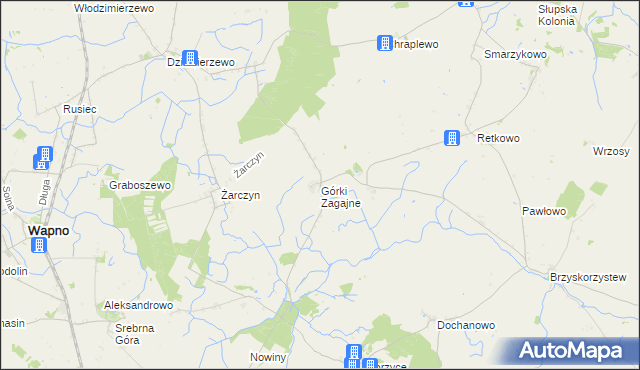 mapa Górki Zagajne, Górki Zagajne na mapie Targeo