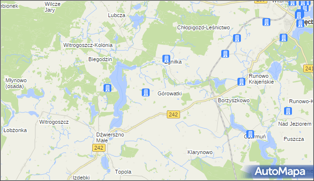 mapa Górowatki, Górowatki na mapie Targeo