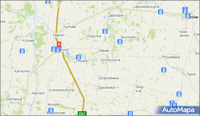 mapa Gorszczyzna, Gorszczyzna na mapie Targeo