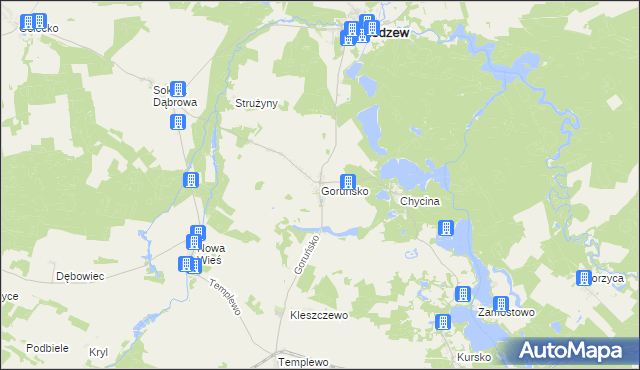 mapa Goruńsko, Goruńsko na mapie Targeo