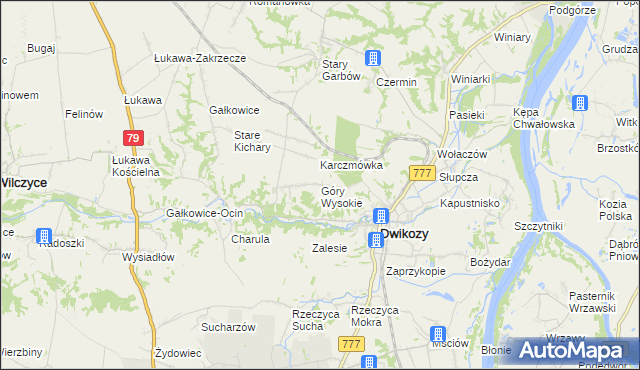mapa Góry Wysokie, Góry Wysokie na mapie Targeo