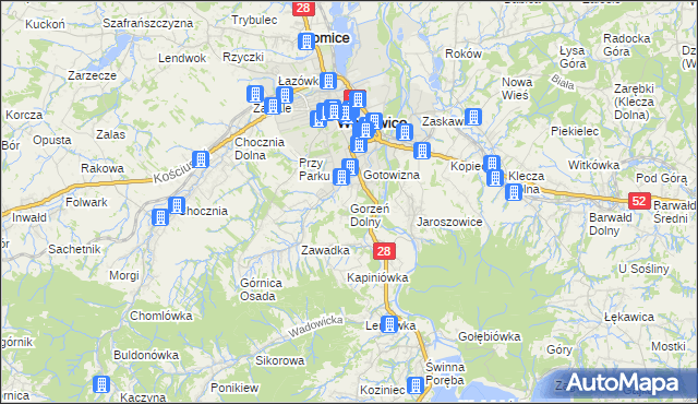 mapa Gorzeń Dolny, Gorzeń Dolny na mapie Targeo