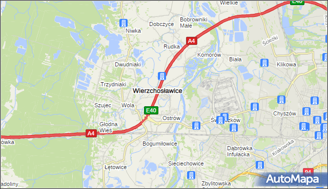 mapa Gosławice gmina Wierzchosławice, Gosławice gmina Wierzchosławice na mapie Targeo