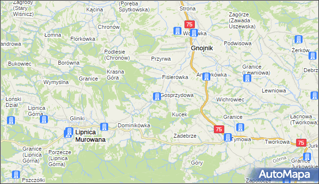 mapa Gosprzydowa, Gosprzydowa na mapie Targeo