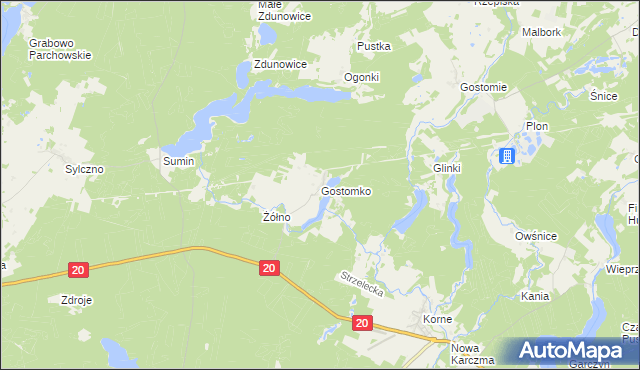 mapa Gostomko, Gostomko na mapie Targeo