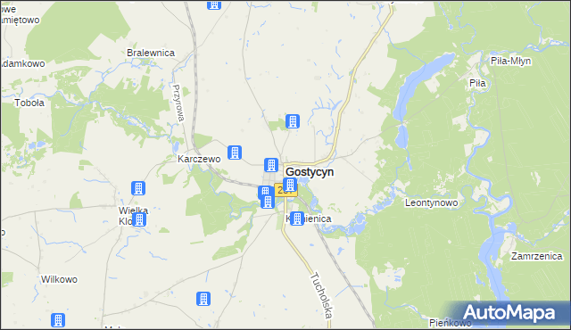 mapa Gostycyn, Gostycyn na mapie Targeo