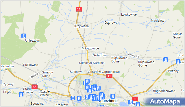 mapa Gotartów, Gotartów na mapie Targeo