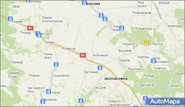 mapa Gotkowice, Gotkowice na mapie Targeo