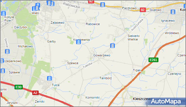 mapa Gowarzewo, Gowarzewo na mapie Targeo