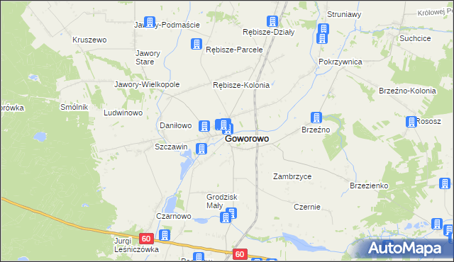mapa Goworówek, Goworówek na mapie Targeo
