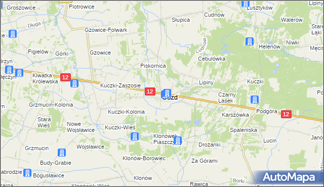 mapa Gózd powiat radomski, Gózd powiat radomski na mapie Targeo