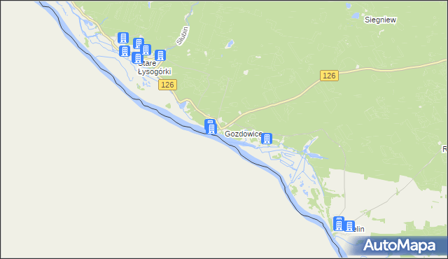 mapa Gozdowice, Gozdowice na mapie Targeo