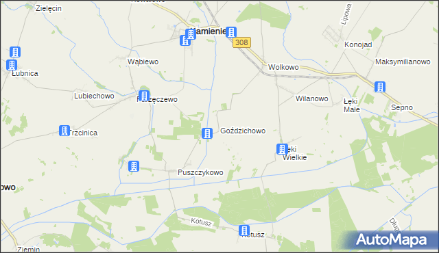 mapa Goździchowo, Goździchowo na mapie Targeo