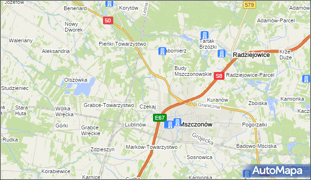 mapa Grabce Józefpolskie, Grabce Józefpolskie na mapie Targeo