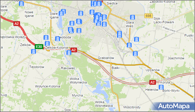 mapa Grabianów, Grabianów na mapie Targeo