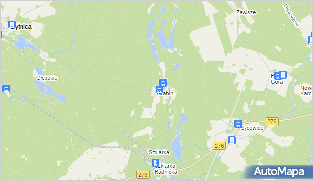 mapa Grabin gmina Bytnica, Grabin gmina Bytnica na mapie Targeo