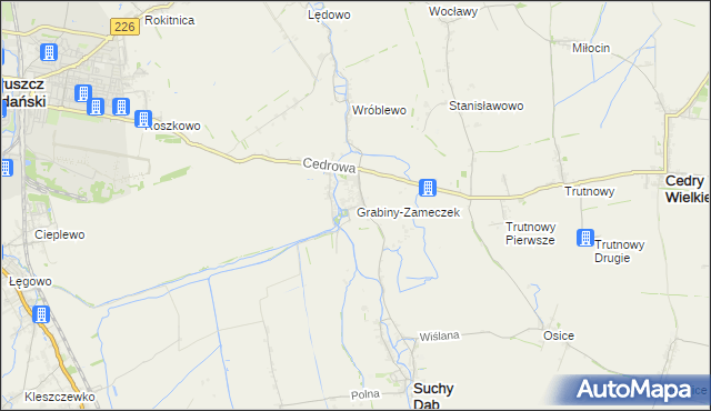 mapa Grabiny-Zameczek, Grabiny-Zameczek na mapie Targeo